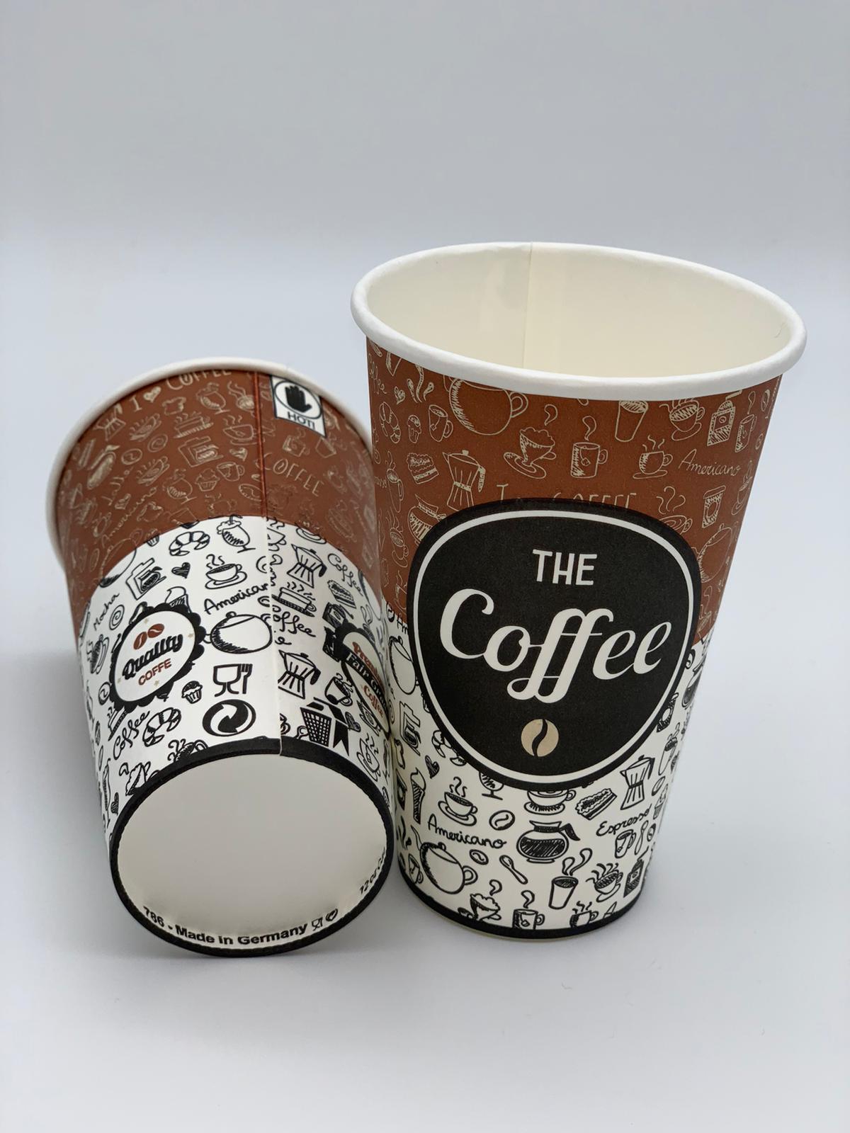 Kaffeebecher 300ml Hartpapier Pappbecher Cups Coffee to go 0,3l mit/ohne Deckel 